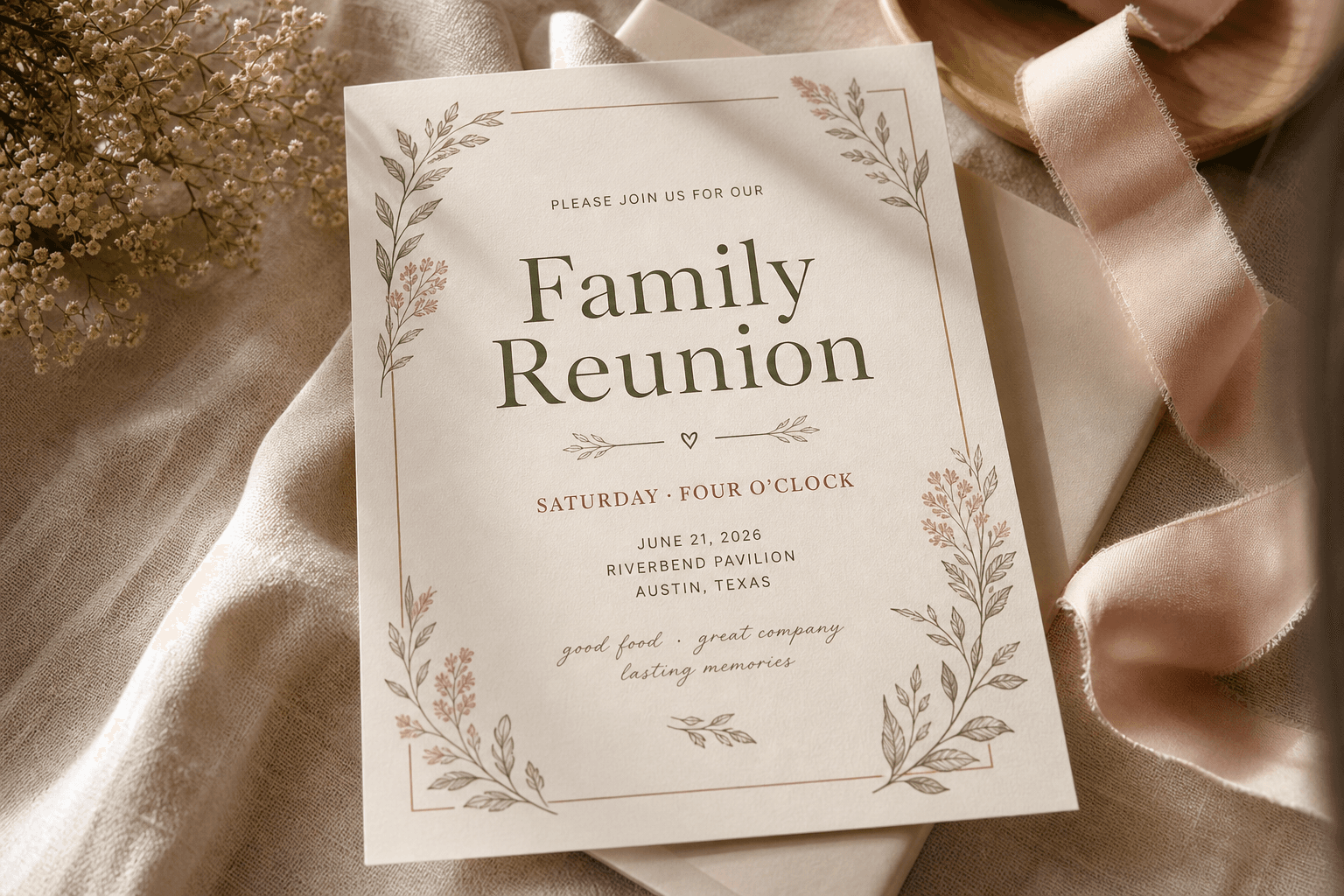 Finished family reunion invitation sample