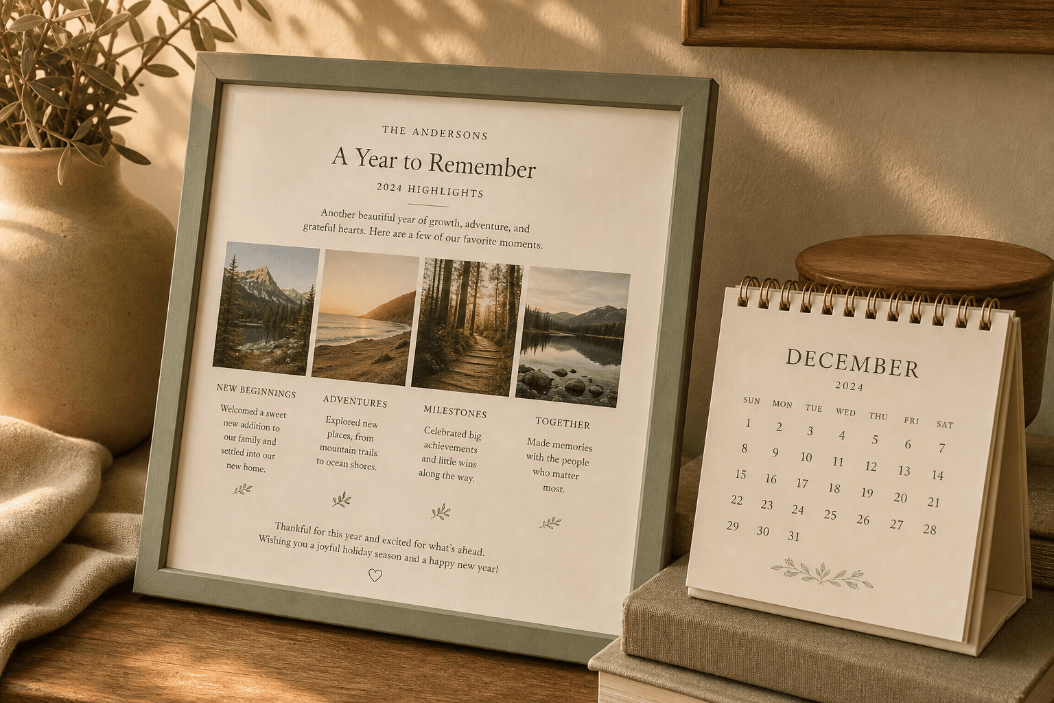 Year-end family newsletter keepsake of moments